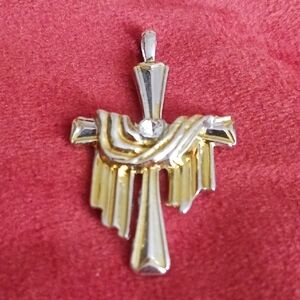Elegant Gold and Silver Cross Pendant